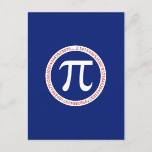 Pi-Symbol in Circle auf Navy Blue Postkarte