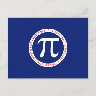 Pi-Symbol in Circle auf Navy Blue Postkarte