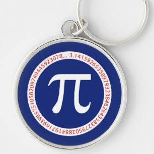 Pi-Symbol in Circle auf Navy Blue Schlüsselanhänger