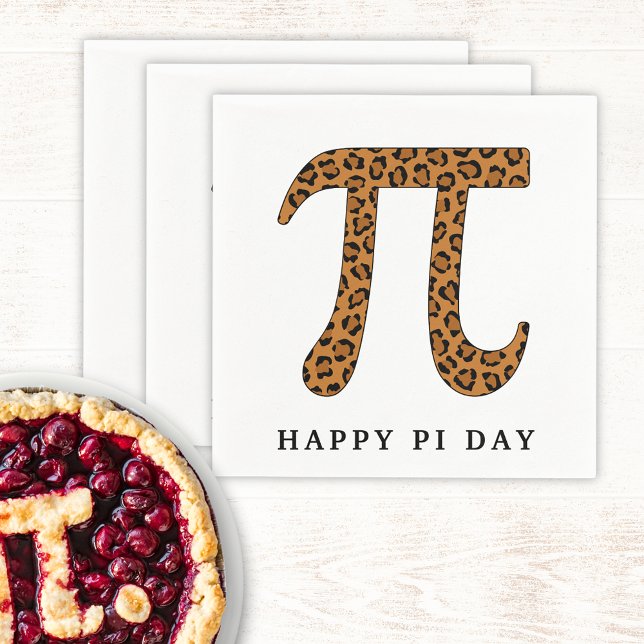 Pi Symbol Leopard Muster Happy Pi Day Serviette (Von Creator hochgeladen)