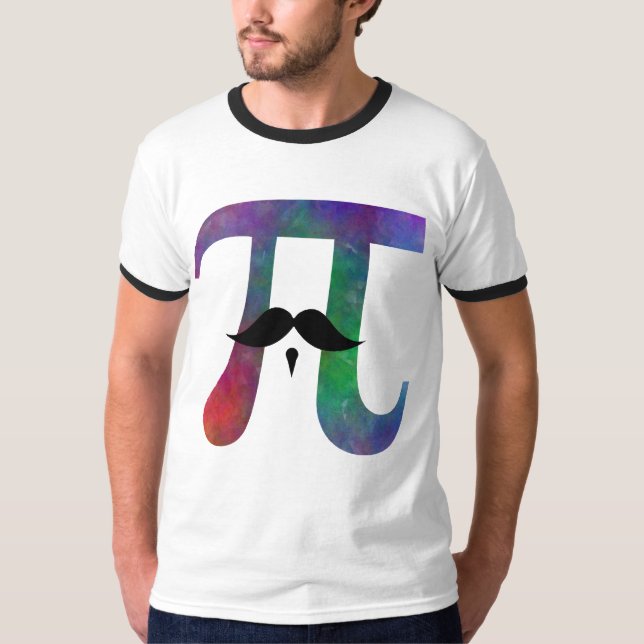 Pi Symbol Mustache T-Shirt (Vorderseite)