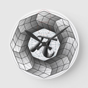 Pi-Symbol - optische Illusionsusionsuhr für Mathel Runde Wanduhr