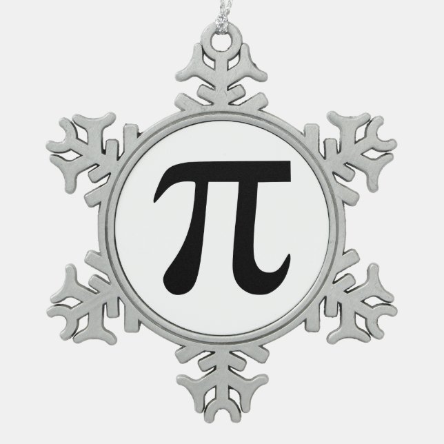 Pi Symbol Schneeflocken Zinn-Ornament (Vorderseite)