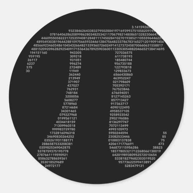 Pi-Symbol-Sticker Runder Aufkleber (Vorderseite)