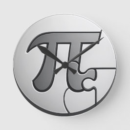 Pi-Symbol-T-Shirt - Minimalistisches Pi-Tag-Design Runde Wanduhr