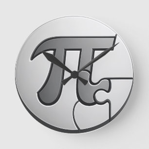 Pi-Symbol-T-Shirt - Minimalistisches Pi-Tag-Design Runde Wanduhr