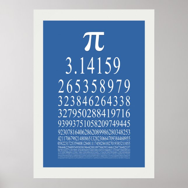 Pi-Symbol Zahlenummer Poster (Vorne)