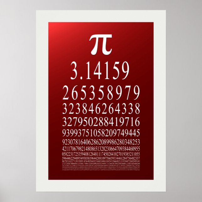 Pi-Symbol Zahlenummer Poster (Vorne)