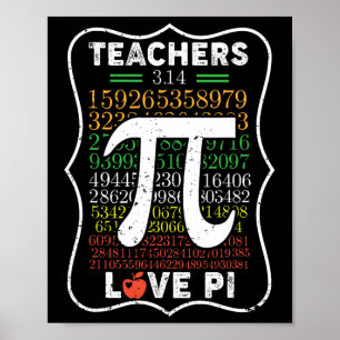 Pi Tag 3.14 Lehrer Liebe Pi Math Lehrer Geschenk- Poster