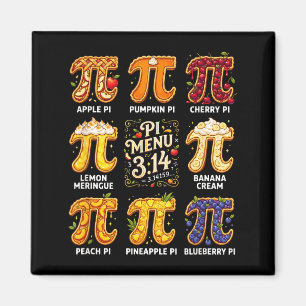 Pi-Tag 3.14 Pi-Menü Lustiges Obstkuchen-Menü Lehre Magnet
