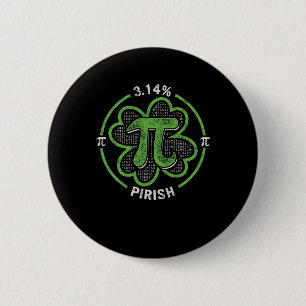 Pi Tag 3,14 % Pirish Vintag Irish Kleeblatt St Pat Button