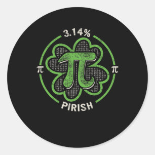 Pi-Tag 3.14 % Pirish Vintage Irischer Shamrock St. Runder Aufkleber