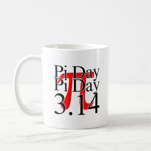 Pi-Tag 3.14 Schwarz und Rot Kaffeetasse