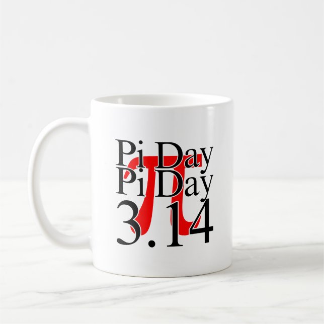 Pi Tag 3.14 Schwarz und Rot Kaffeetasse (Links)