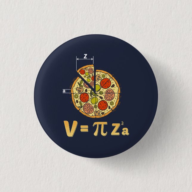 Pi-Tag Math Nerd  Pizza Formel Button (Vorderseite)