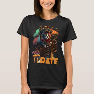 Pi-Tag-Pirat-Katze 3 14 Mathe-Wissenschaft-Lehrer T-Shirt
