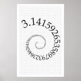 Pi und Ziffern in Spirale - Mathematik Poster