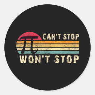 Pi Wont Stopp Pi Day Vintag Retro Math Runder Aufkleber