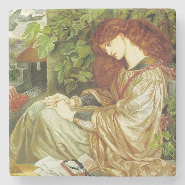 Pia De' Tolomei (schöne italienische Frau) Steinuntersetzer (Vorderseite)