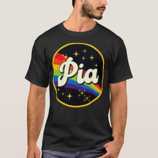 Pia Rainbow im Vintagen Weltraumstil T-Shirt