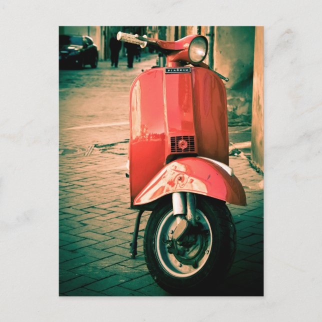 Piaggio Scooter in Italien Postkarte (Vorderseite)