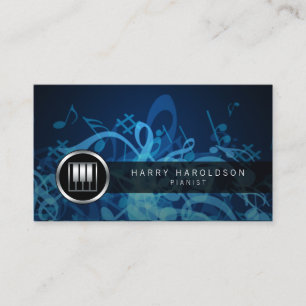 Pianist Bold Piano Keys Icon Business Card Visitenkarte
