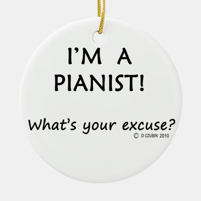Pianist Entschuldigung Keramik Ornament (Vorne)