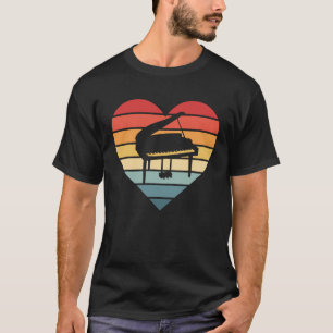 Pianist gibt Retro Sunset Piano Player Lehrerin Mu T-Shirt