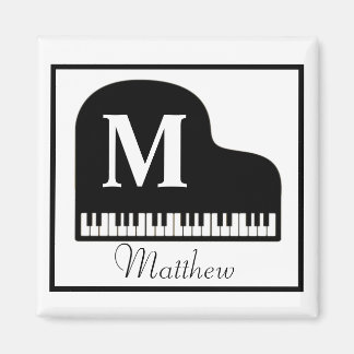 Pianist Grand Piano Monogram personalize Square St Magnet
