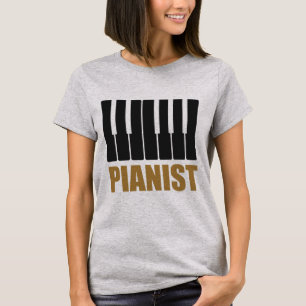 Pianist Moderne Typografie T-Shirt