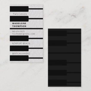 Pianist-Musiklehrer Keys Keyboard Modern Visitenkarte