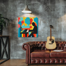 Pianist - originelle Ölmalerei