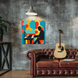 Pianist - originelle Ölmalerei Fotodruck