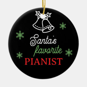 Pianist Pianist Pianist Piano Key Black Keramik Ornament