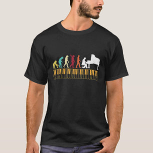 Pianist Retro Vintage Evolution Man Funny Piano T-Shirt