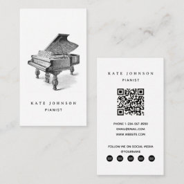Pianist Vintag Piano Musician Music Lehrer Visitenkarte