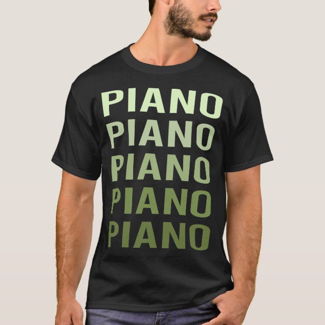 Pianist von Green Text T-Shirt (Vorderseite)