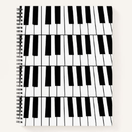 Pianistin: Schwarz-Weiß-Piano-Keys Pianistin Notizbuch