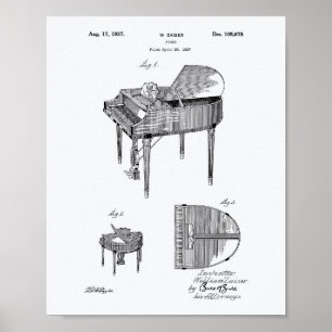 Piano 1937 Weißbuch über das Thema Patentkunst Poster