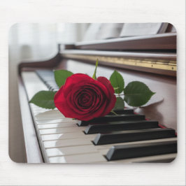 Piano and a rose -Musicians eligant mouse pad Mousepad