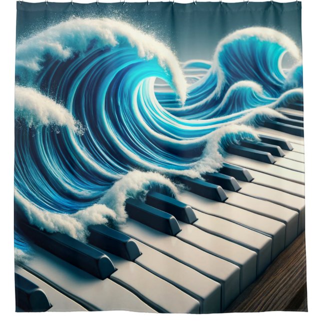 Piano Art Duschvorhang (Vorderseite)