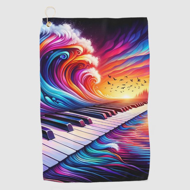 Piano Art Golfhandtuch (Vorderseite)