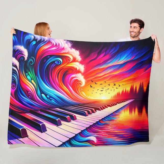 Piano Artwork Fleecedecke (Beispiel)