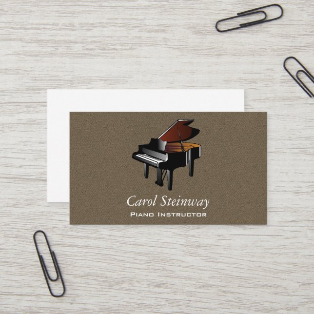 Piano auf Tobacco Imitate Flannel Visitenkarte (Vorderseite/Rückseite Beispiel)