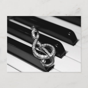 Piano-Bar mit G-clef Postkarte