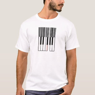 Piano Barcode - Minimalistisch Funny Unisex T - Sh T-Shirt