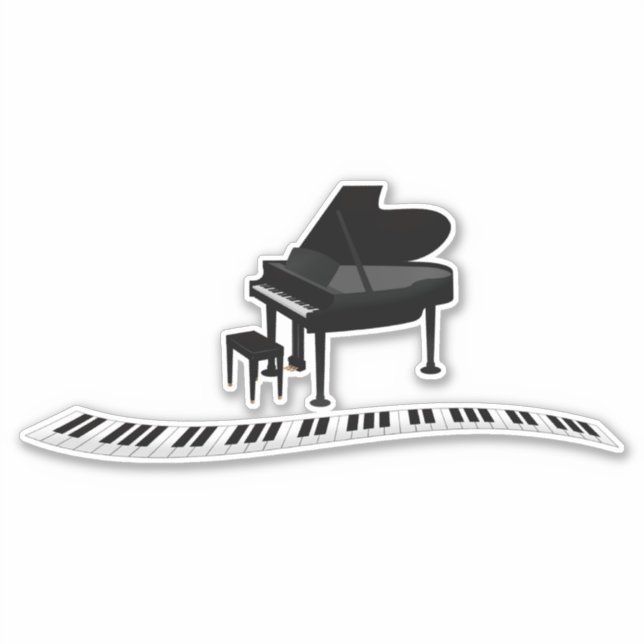 Piano, beliebter Musikankleber Aufkleber (Vorderseite)