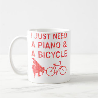 Piano Bicycle 	 Bike Pianist Cyclist Instrument Gi Kaffeetasse