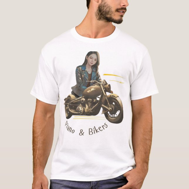 Piano & Biker T-Shirt (Vorderseite)