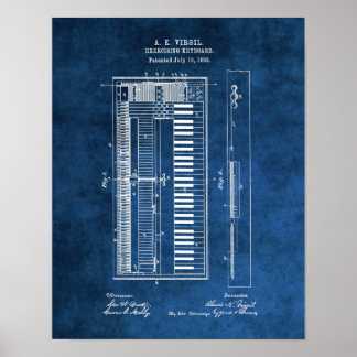 Piano Blueprint #6 Studentengeschenk Poster